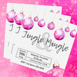Convites Enfeites Rosa-Bonitos, Jingle e Mingle de Natal