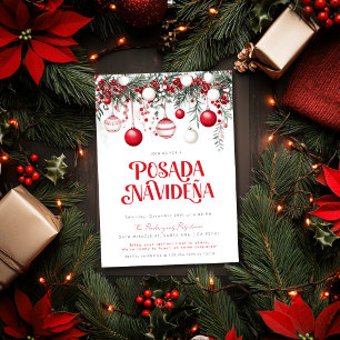 Convites Enfeites Vermelhos Festivos da Posada Navideña Mex