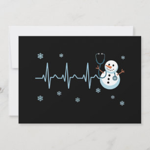 Convites Enfermeira Batimento Cardíaco Boneco de Neve Natal