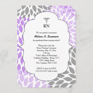 Convites Enfermeira de pinning RN convida lavanda
