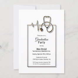 Convites Enfermeira Médica Festa de formatura de estetoscóp