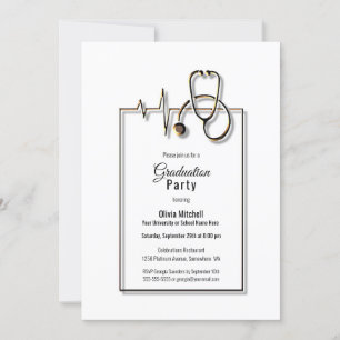 Convites Enfermeira Médica Festa de formatura de estetoscóp