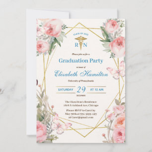 Convites Enfermeiro Graduação RN Formando de Enfermagem Flo