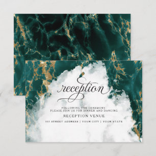 Convites Enfumaçado Teal Watercolor Geode BarefootBride™