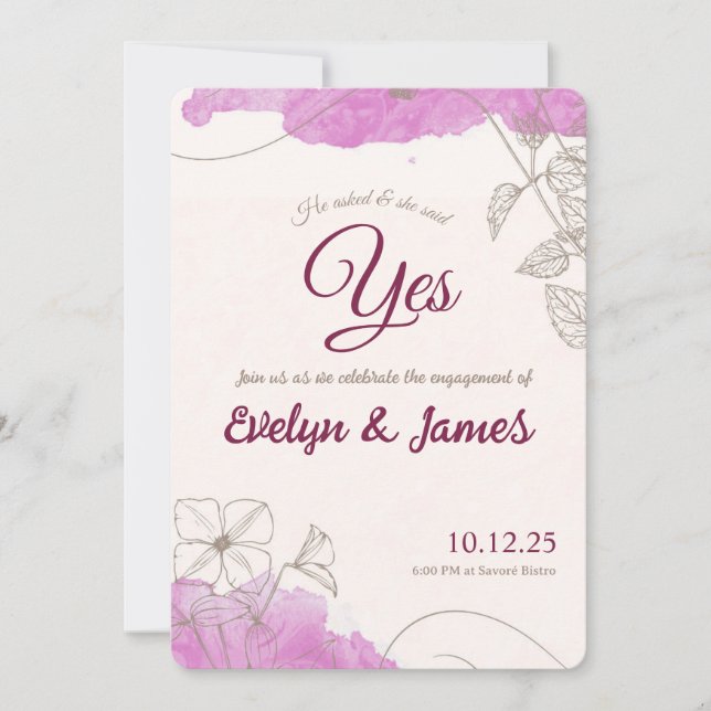 Convites Engagement invitation (Frente)