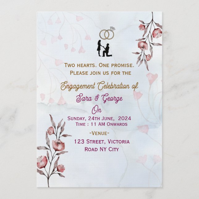 Convites Engagement Party Invitations  (Frente)