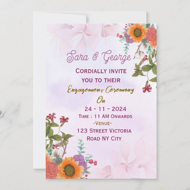 Convites Engagement Party Invitations  (Frente)