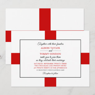 Convites English Flag, Flag of England Wedding