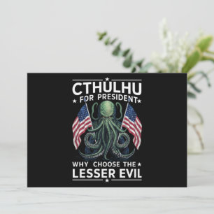 Convites Engraçado 2024 Eleições Cthulhu Para Presidente