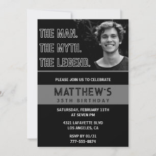 Convites Engraçado 35º Aniversário Incita O Homem A Lenda