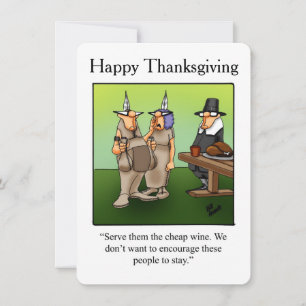 Convites Engraçado Ação de Graças Humor "Vinho Barato" Conv