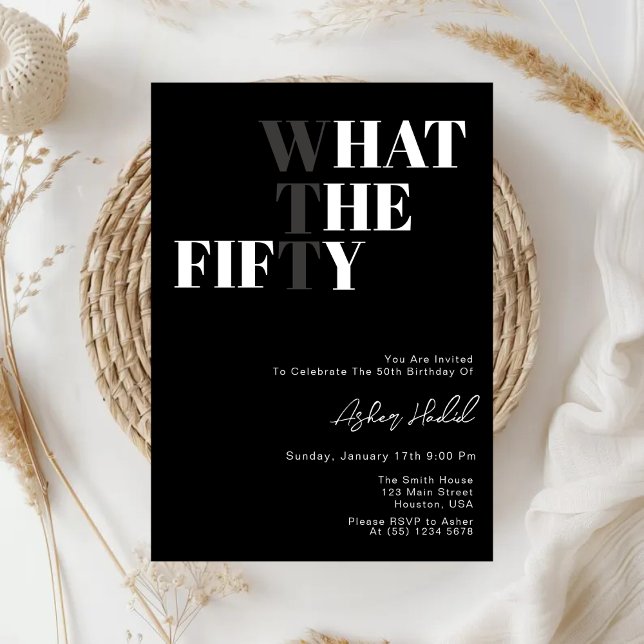 Convites Engraçado Adulto WTF 50º Aniversário (Criador carregado)