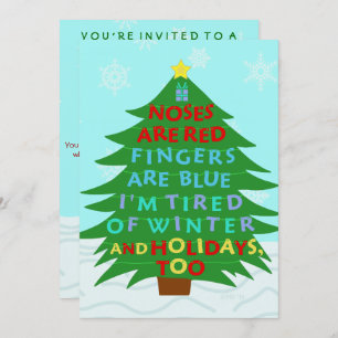 Convites Engraçado Bah Humbug depois da festa de Natal