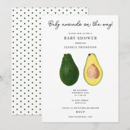 Convites Engraçado Bebê Avocado no Caminho Chá de fraldas
