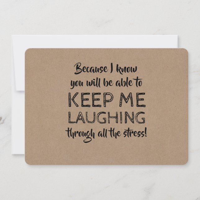 Convites Engraçado Calming Bridesmaid Proposta (Frente)