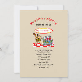 Convites Engraçado Caveman Antigo CHURRASCO de carne moída