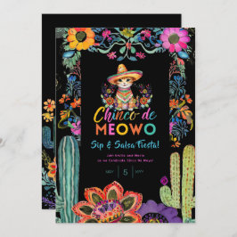 Convites Engraçado Cinco de Mayo Sip e Salsa Cat FIESTA