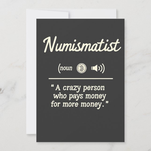 Convites Engraçado Criptografia de Definição Numismatista p (Frente)