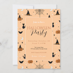 Convites Engraçado Design de Laranja de Halloween Spooky