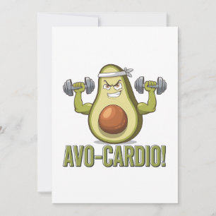 Convites Engraçado Design de Malhação Avo-Cardio Avocado