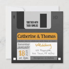 Convites Engraçado Disquete 80s 90s Casamento