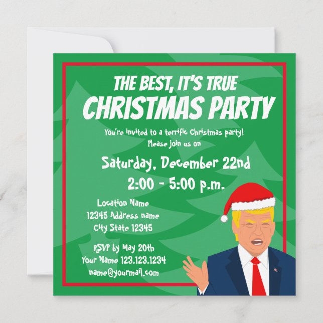 Convites Engraçado Donald Trump na festa de Natal do Papai  (Verso)