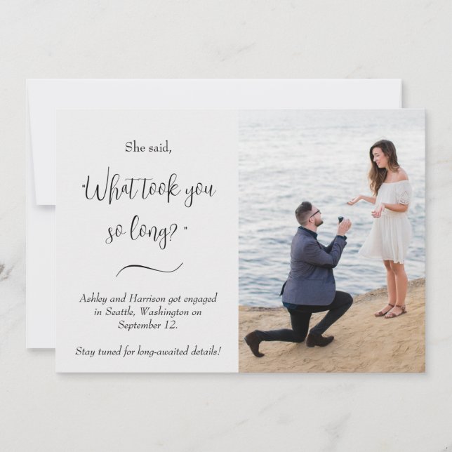 Convites Engraçado Ela Disse "O Que Demorou Tanto" Foto Env (Frente)