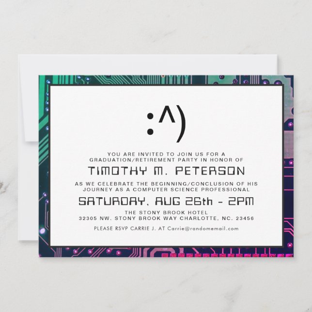 Convites Engraçado Enfrentar Mínimo Formando de Ciência da  (Frente)