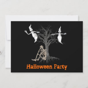 Convites Engraçado Esqueleto E Fantasmas De Halloween