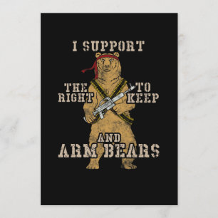 Convites Engraçado, eu apoio o direito de usar ursos