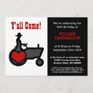 Convites Engraçado fazendeiro na Festa de aniversário do tr