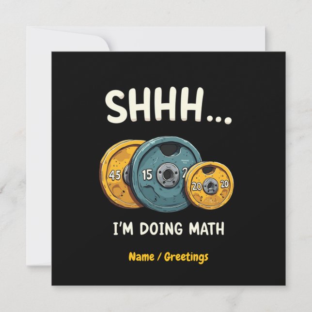 Convites Engraçado Fazendo Treinamento em Elevação de Peso  (Frente)