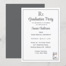 Convites Engraçado Festa de formatura de Rx Pílula Médica R