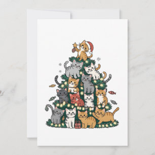 Convites Engraçado Gatinho, Árvore de Natal, Amante de os a