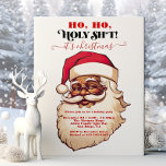 Convites Engraçado Ho Santa Papais noeis Afro-Americanos Na<br><div class="desc">Engraçado convite de festas de Papais noeis Negros Afro-Americanos. Apresenta Papais noeis de aquarela. Todos os textos podem ser alterados! Excelente para uma festa de janto para os amigos ou colegas de trabalho para as férias ou para a sua festa de Natal anual. Para fazer mais mudanças, vá para Personalizar...</div>