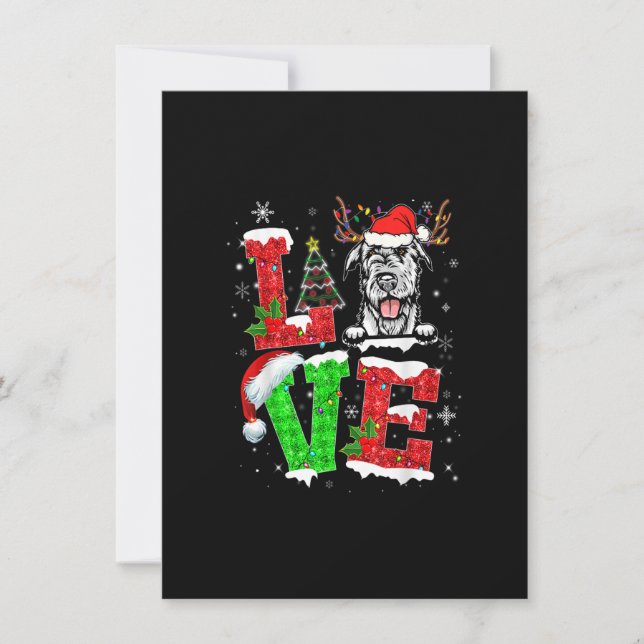 Convites Engraçado Irlandês Wolfhound Dog Tree Christmas Li (Frente)