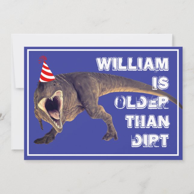 Convites Engraçado mais velho que diirt T-Rex (Frente)