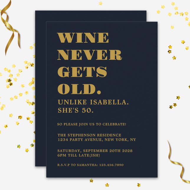 Convites Engraçado Marinho de Festa de aniversário Adulto H (Criador carregado)