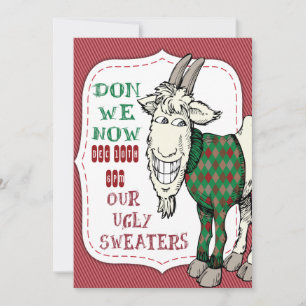Convites ENGRAÇADO MEH Goat em sua Festa de Natal UGLY Swe