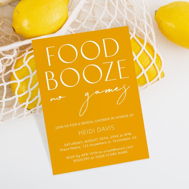 Convites Engraçado Moderno Mínimo Amarelo Sem Jogos Chá de  (Criador carregado)