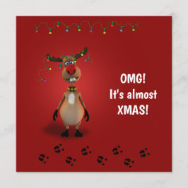 Convites Engraçado Natal Red Nosed Reindeer
