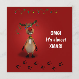Convites Engraçado Natal Red Nosed Reindeer