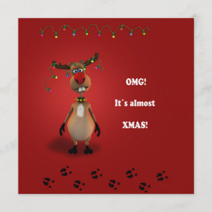 Convites Engraçado Natal Red Nosed Reindeer