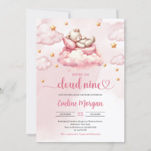 Convites Engraçado, névoa, nuvem de ursinho 9 chá de fralda