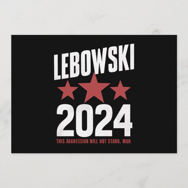 Convites Engraçado Nome Político Lebowski Eleição Política (Frente)