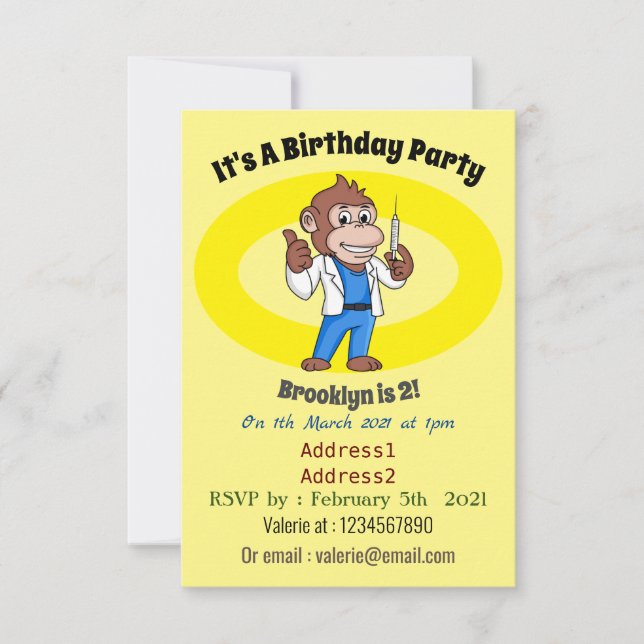 Convites Engraçado orangotango macaco (Frente)