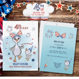 Convites Engraçado Patriótico, Vermelho, Branco e Solto