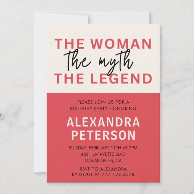 Convites Engraçado Red Woman Myth Legend 84º aniversário (Frente)
