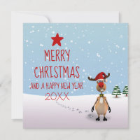 Engraçado Reindeer Natal Árvore do Ano Novo 2023
