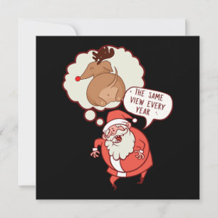 Convites Engraçado Reindeer Papai Noel Natal Ano Novo Natal